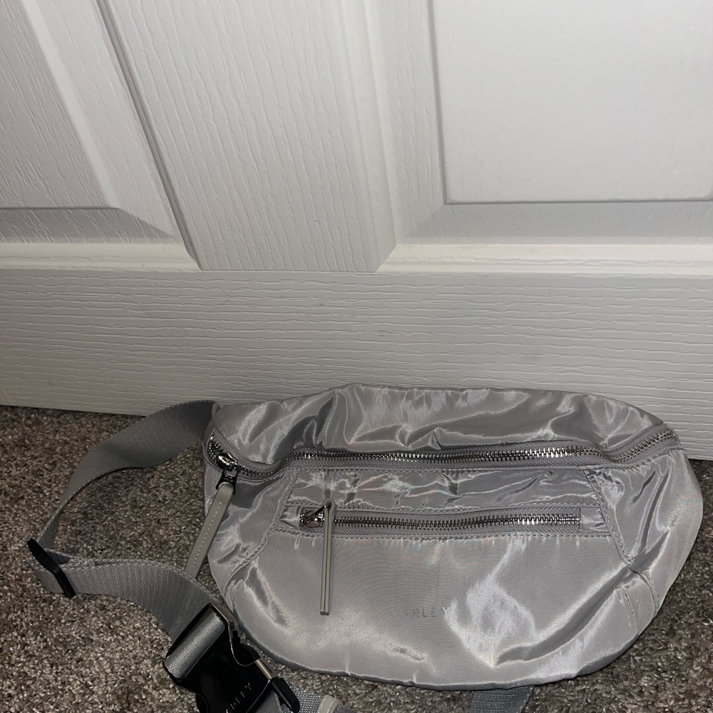 Varley Metallic Silver Belt Bag